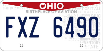 OH license plate FXZ6490
