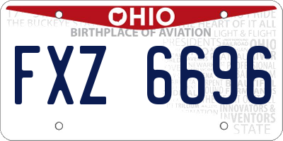 OH license plate FXZ6696
