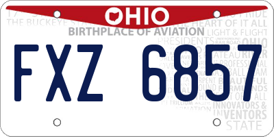 OH license plate FXZ6857