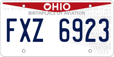 OH license plate FXZ6923