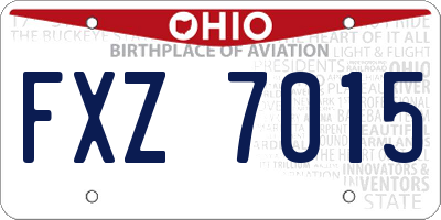 OH license plate FXZ7015