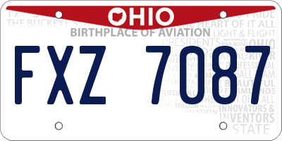 OH license plate FXZ7087
