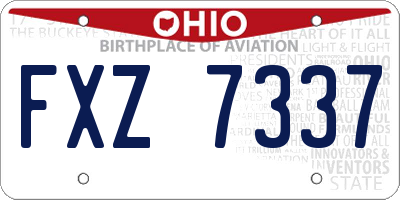 OH license plate FXZ7337
