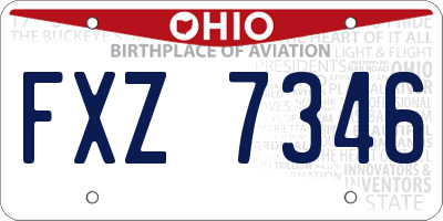 OH license plate FXZ7346