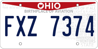 OH license plate FXZ7374