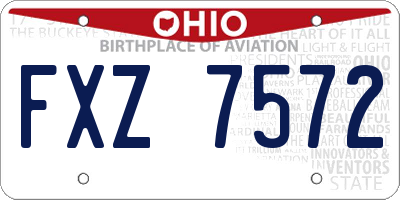 OH license plate FXZ7572