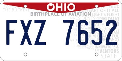 OH license plate FXZ7652