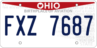 OH license plate FXZ7687