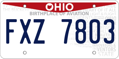 OH license plate FXZ7803