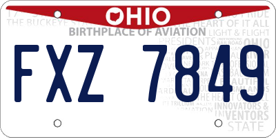 OH license plate FXZ7849