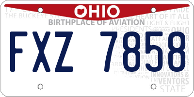 OH license plate FXZ7858