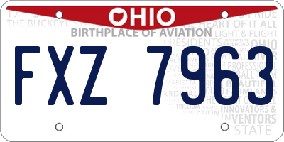 OH license plate FXZ7963