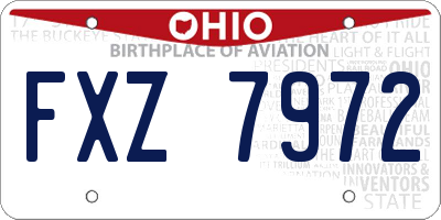 OH license plate FXZ7972