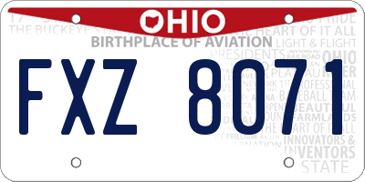 OH license plate FXZ8071