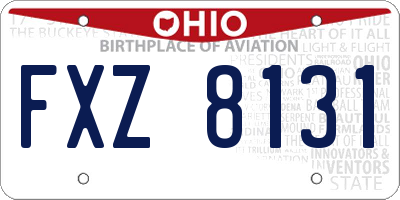 OH license plate FXZ8131