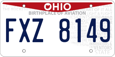 OH license plate FXZ8149