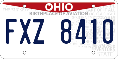OH license plate FXZ8410