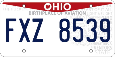 OH license plate FXZ8539