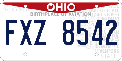 OH license plate FXZ8542