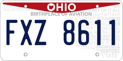 OH license plate FXZ8611