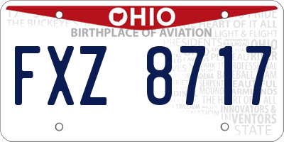 OH license plate FXZ8717