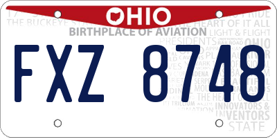 OH license plate FXZ8748