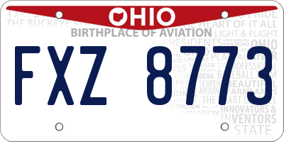 OH license plate FXZ8773