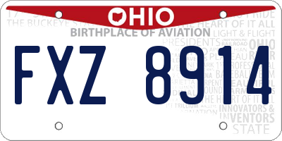 OH license plate FXZ8914