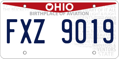 OH license plate FXZ9019