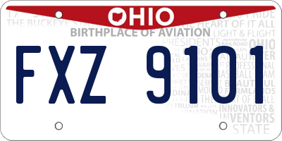 OH license plate FXZ9101