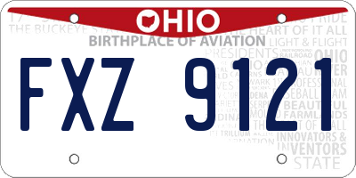 OH license plate FXZ9121