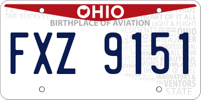OH license plate FXZ9151