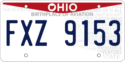 OH license plate FXZ9153