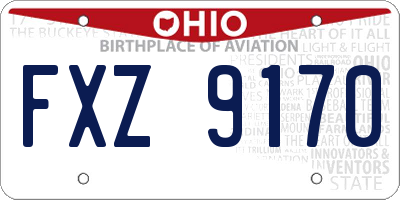 OH license plate FXZ9170