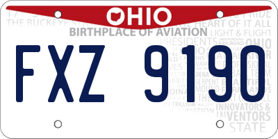OH license plate FXZ9190