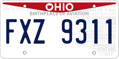 OH license plate FXZ9311