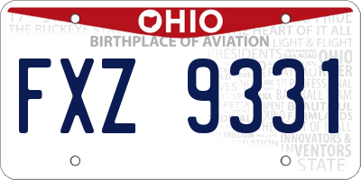 OH license plate FXZ9331