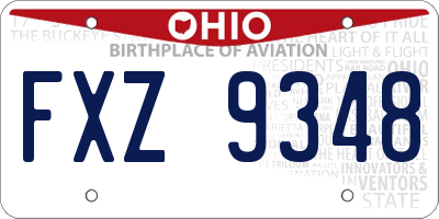 OH license plate FXZ9348