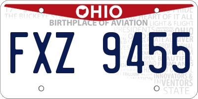 OH license plate FXZ9455