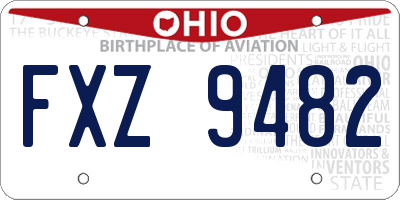 OH license plate FXZ9482