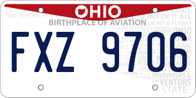 OH license plate FXZ9706