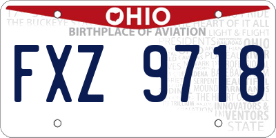 OH license plate FXZ9718