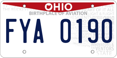 OH license plate FYA0190