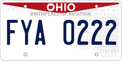 OH license plate FYA0222