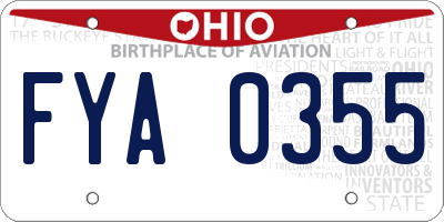 OH license plate FYA0355