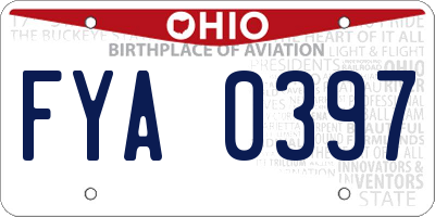 OH license plate FYA0397