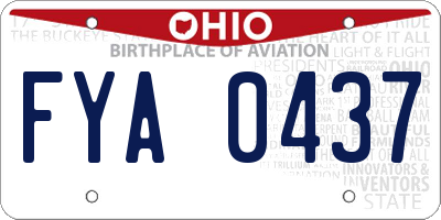 OH license plate FYA0437