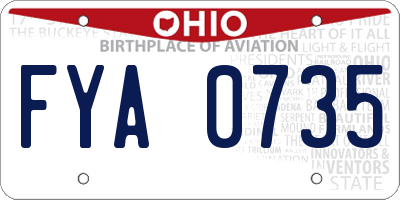 OH license plate FYA0735