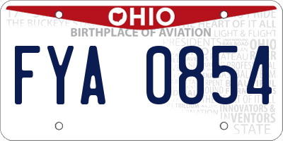 OH license plate FYA0854