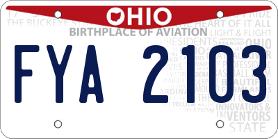 OH license plate FYA2103